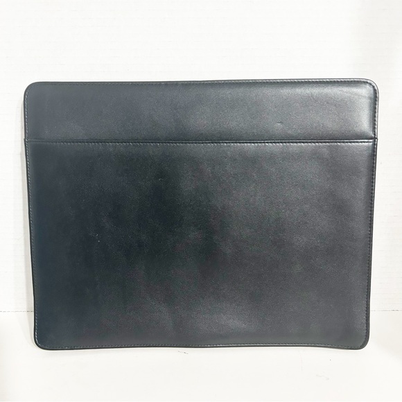 Levenger Black Leather Portfolio Sleeve Document Case Fabric Lined Expand Sides - Picture 1 of 10